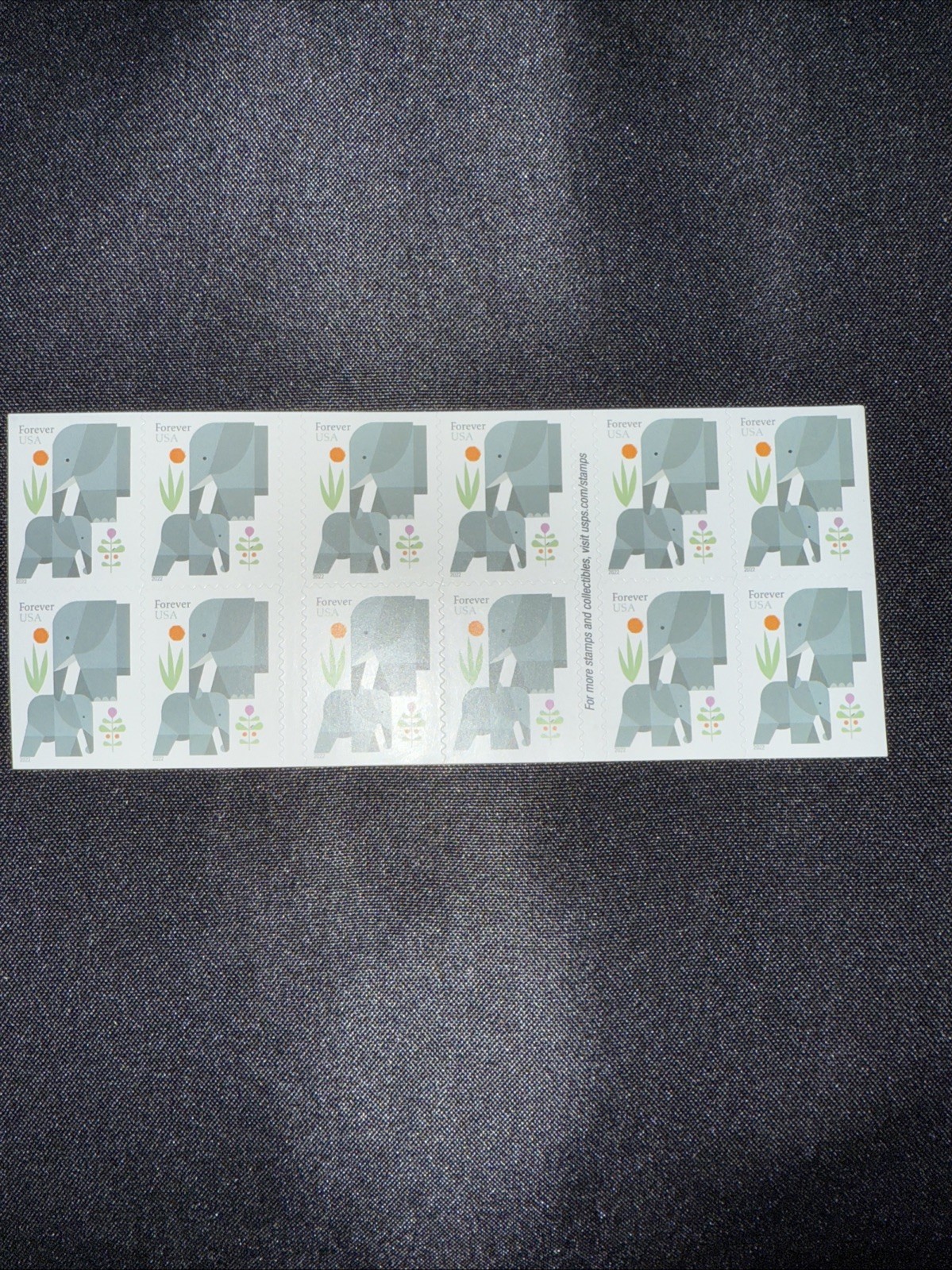 ELEPHANTS UNITED STATES POSTAL FOREVER STAMPS BOOK OF 20