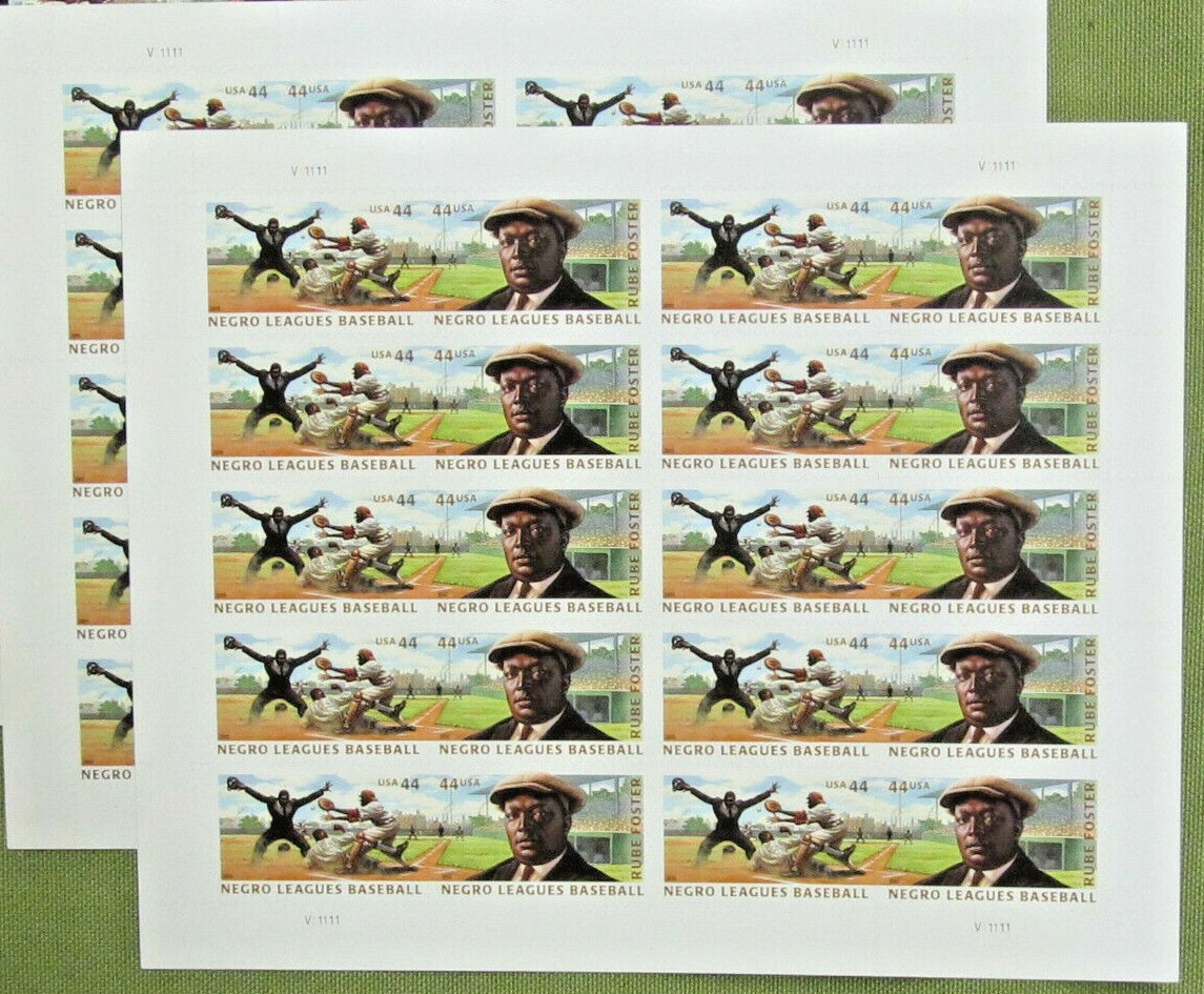 Two Sheets x 20 = 40 of NEGRO LEAGUES BASEBALL 44¢ US Stamps USA Sc # 4465-4466