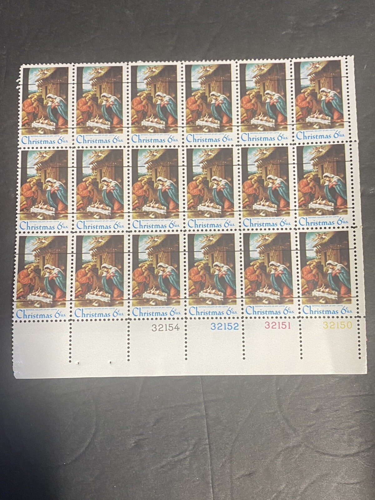 US SCOTT 1414 Block of 18 CHRISTMAS NATIVITY SCENE STAMPS See Description