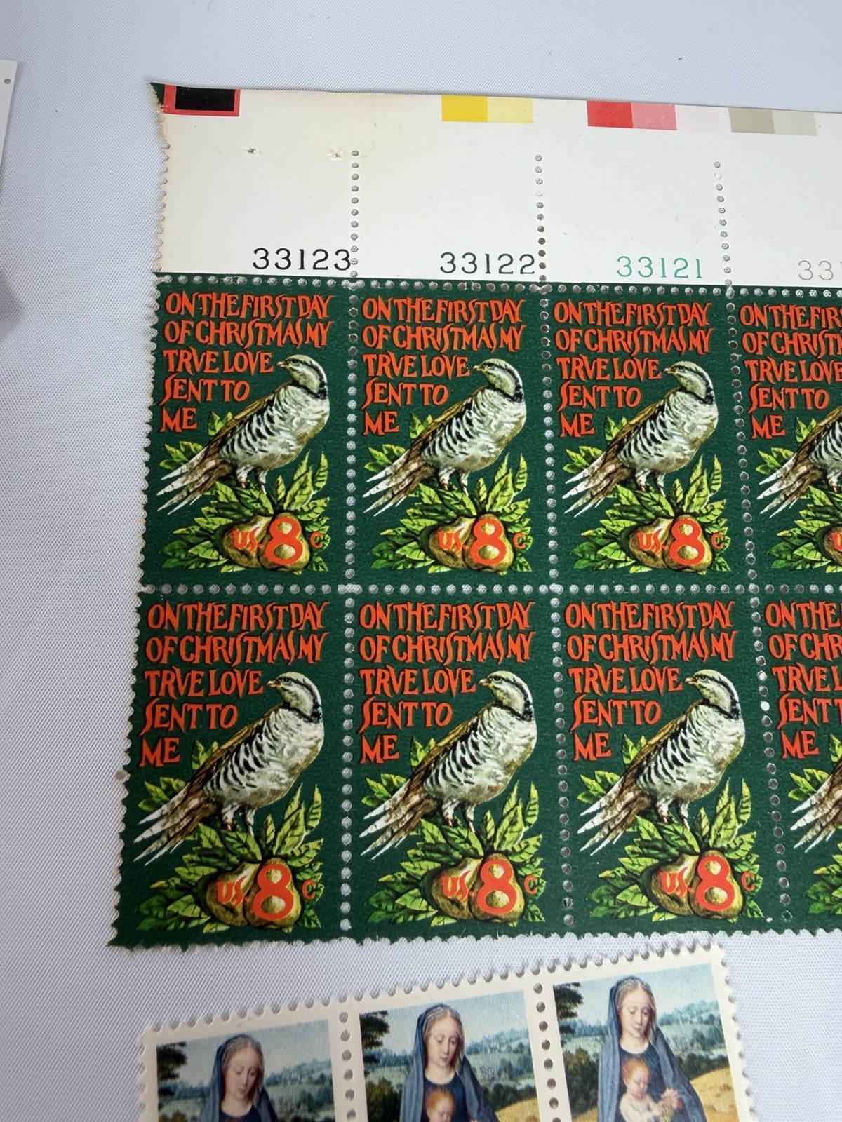 Lot of 164 Vintage Unused Christmas Stamps MNH Blocks 8¢–22¢ Mixed Designs