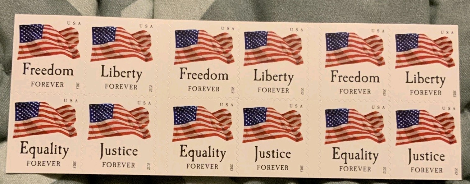 2011 USPS Forever Flags Freedom Liberty Equality Justice Sheet Of 20