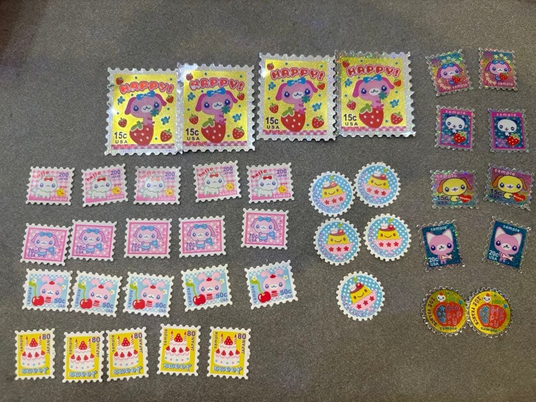 Heisei Retro Stamp-style Flake Stickers, Dogs, Rabbits, Rare