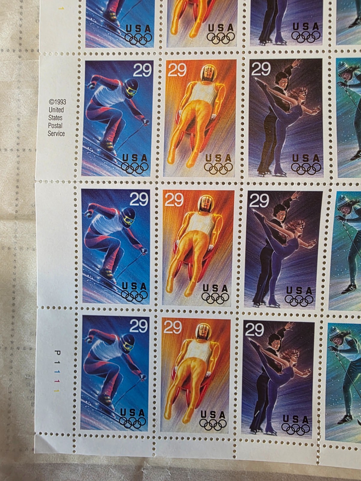 USA 1993 OLYMPIC WINTER SPORTS 20 STAMPS 29 CENT SCOTT 2807-2811 MNH