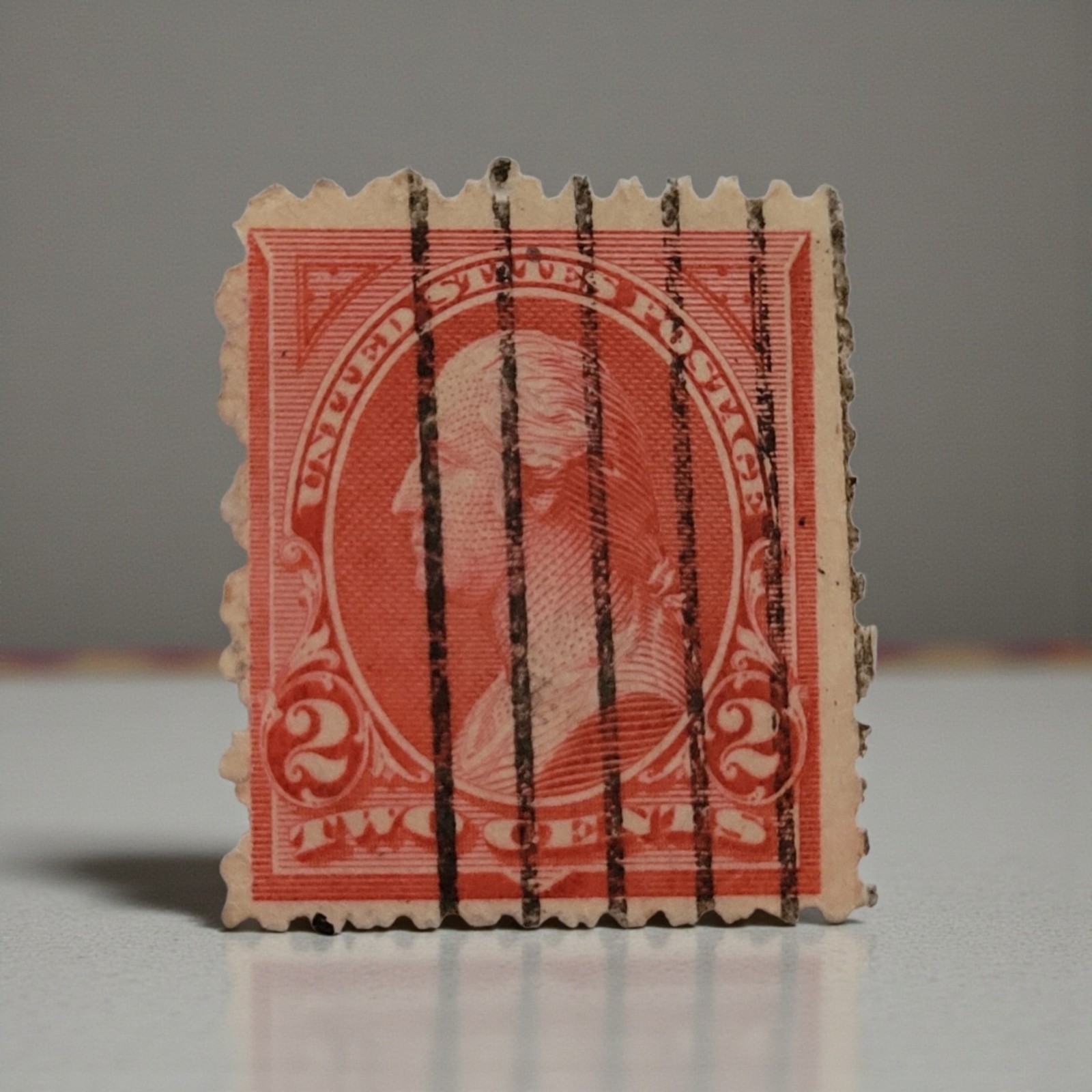 1894 Scott #252 George Washington Carmine Type III, 2-Cent Stamp Post Marked