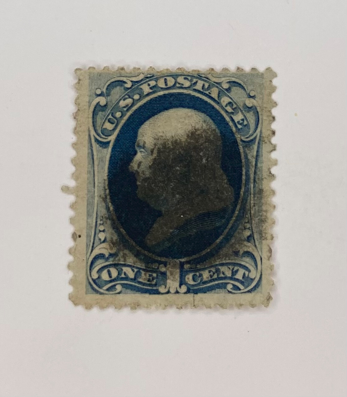 US Scott #145 Single 1 cent stamp blue U.S. Franklin 1870-1871 used MNH M0610