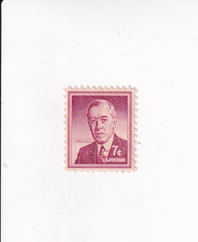 US Stamp 7 Cents MAROON WOODROW WILSON ROTARY PRESS PRINTING NOT POSTMARKED