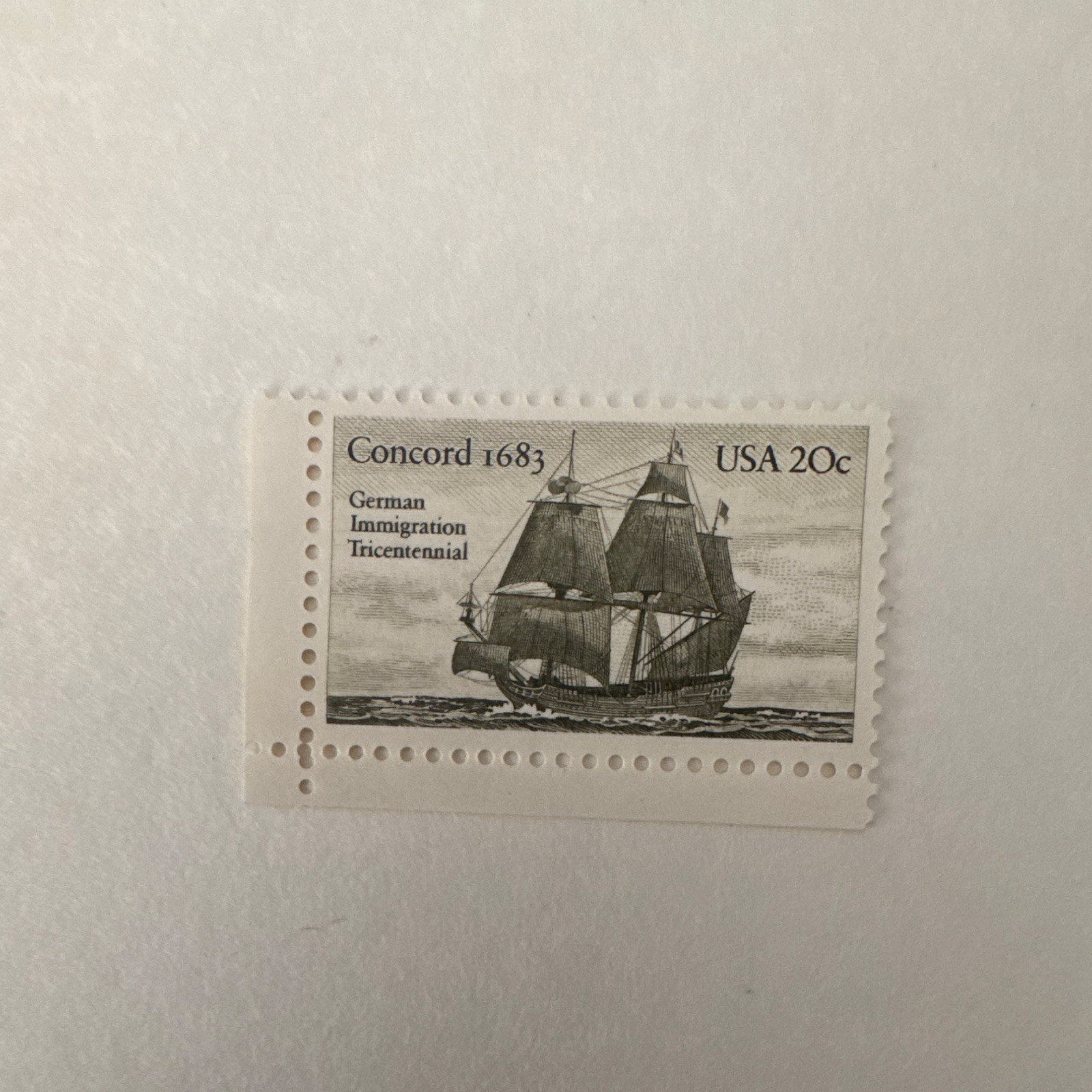 1683 German Immigration Tricentennial USA 20c Postage Stamp Mint MNH