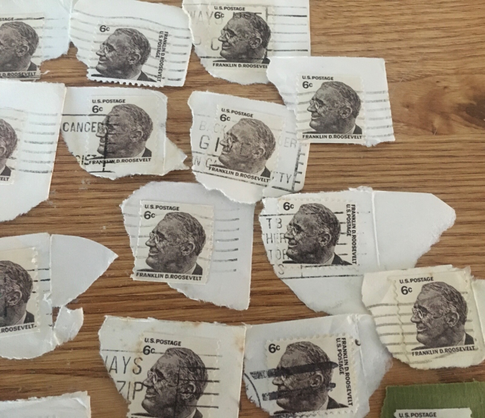 Six Cent Franklin D Roosevelt postage stamp I Used (26) for $1500 a piece