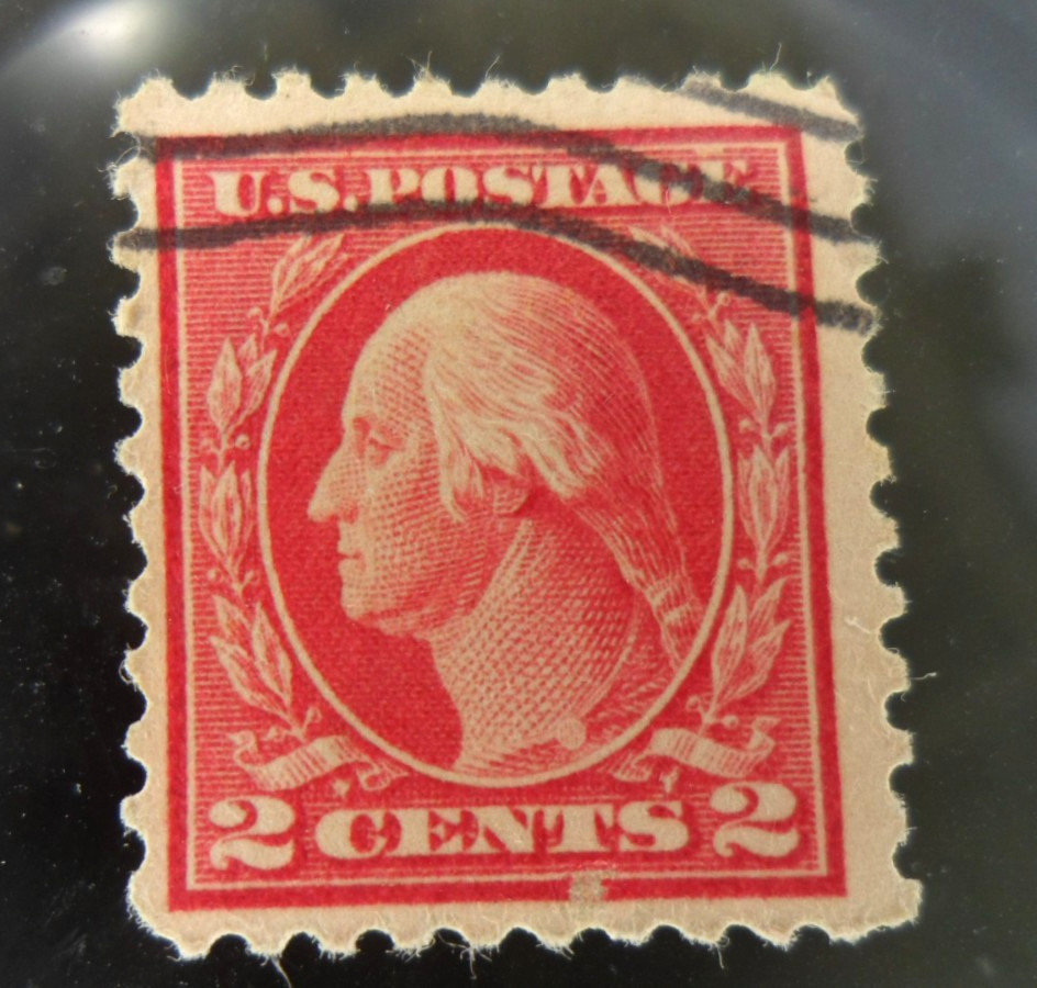 GEORGE WASHINGTON RED 2 CENT STAMP 1898. RARE