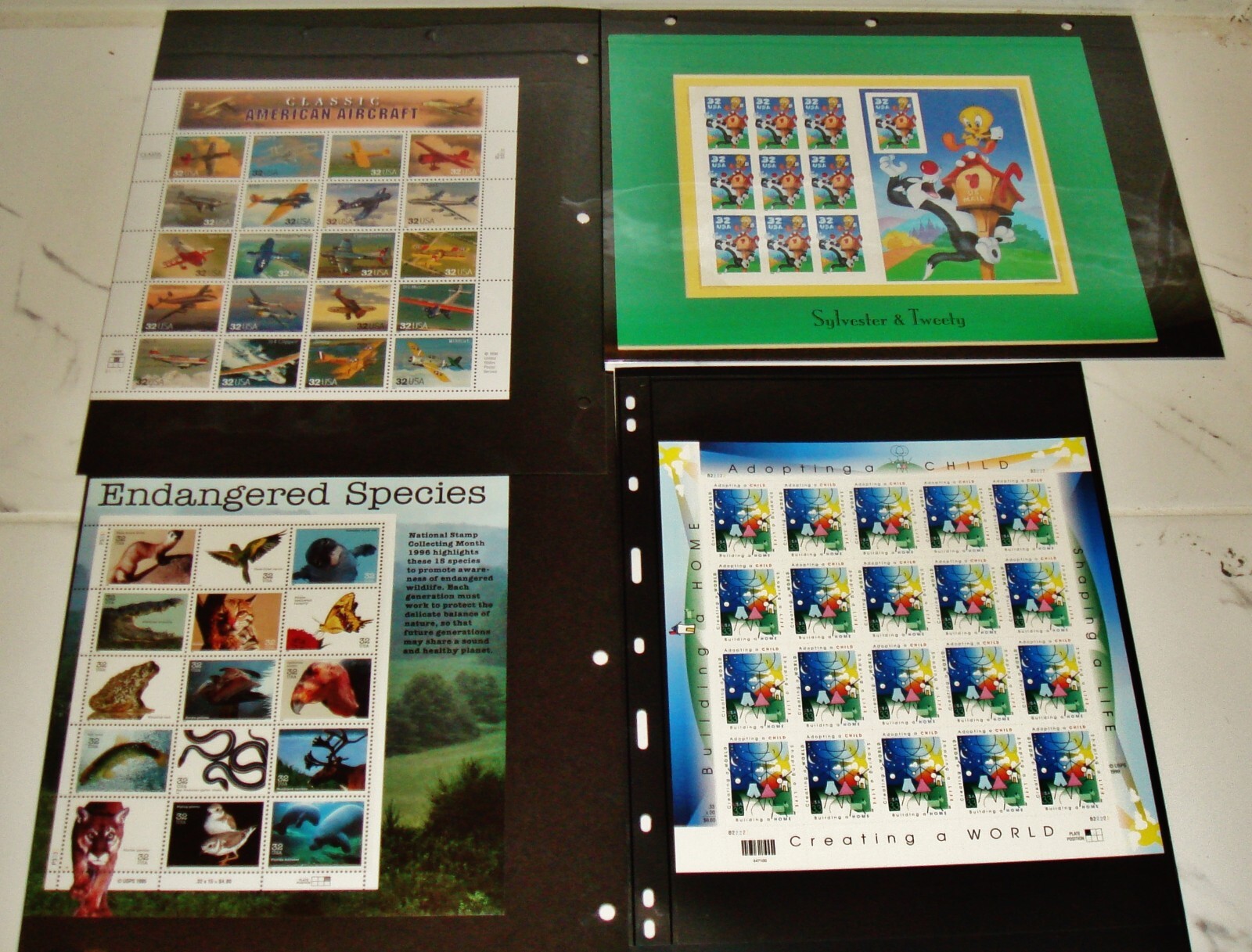 US Stamps collection American Aircraft, Species, Sylvester & Tweety , World NEW