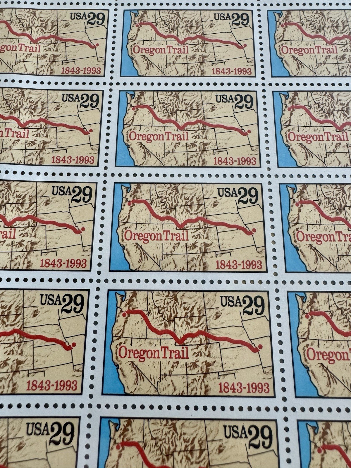 Scott # 2747 Oregon Trail 1993 Commemorative Stamps 29c Full Sheet MNH