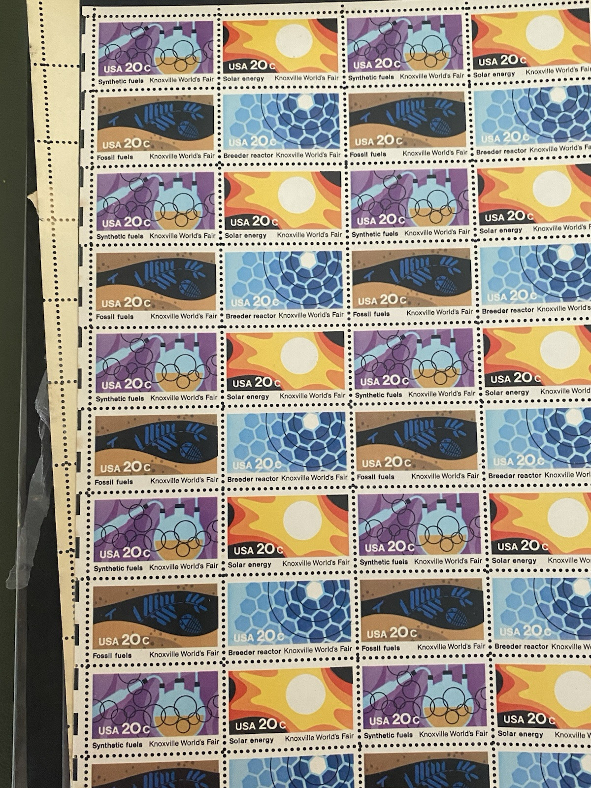 MNH 1982 ‘Knoxville World’s Fair’ Sheet of 50 Unused 20c Stamps