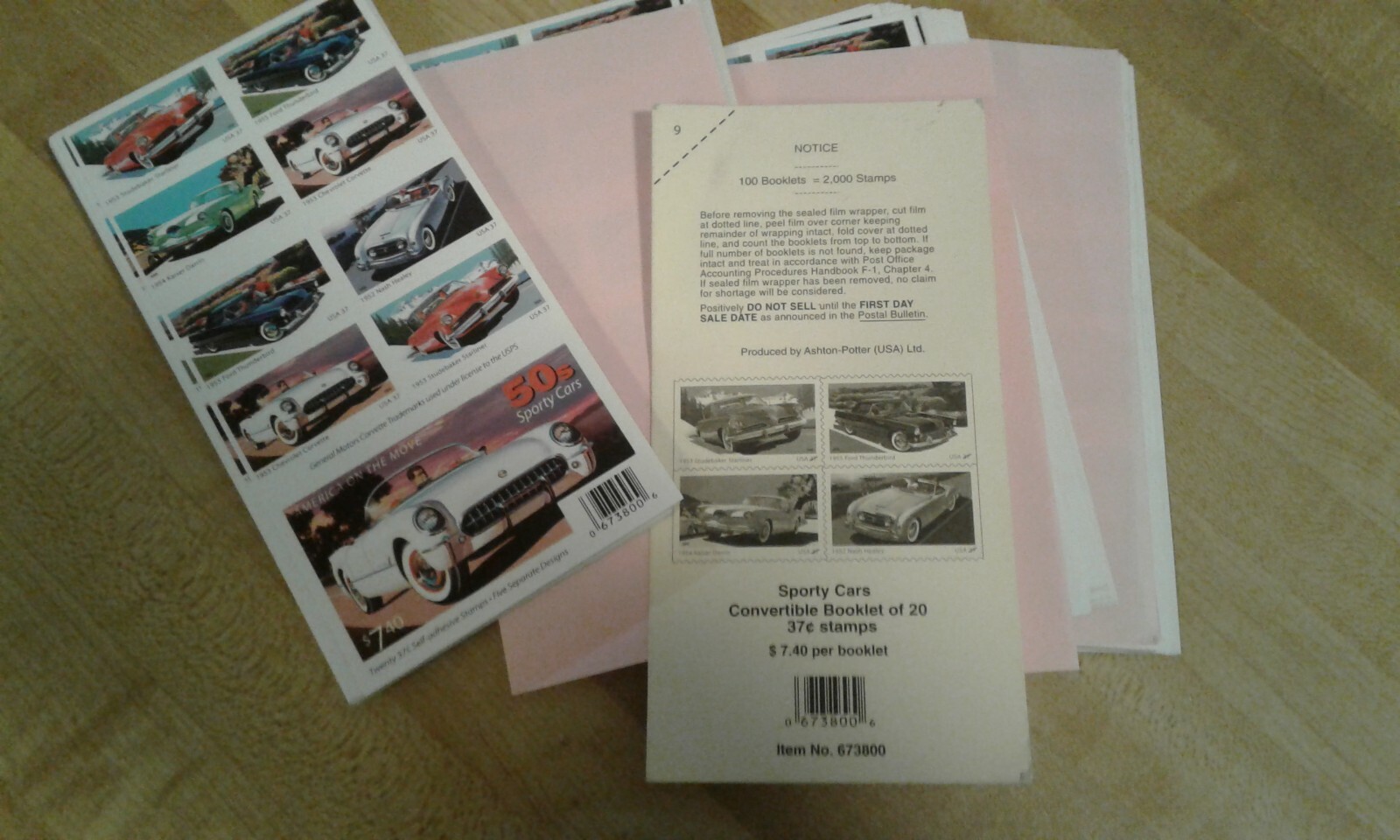 USPS Sporty 1950s Cars Stamps – New, unused, Commemorative “America On The Move”