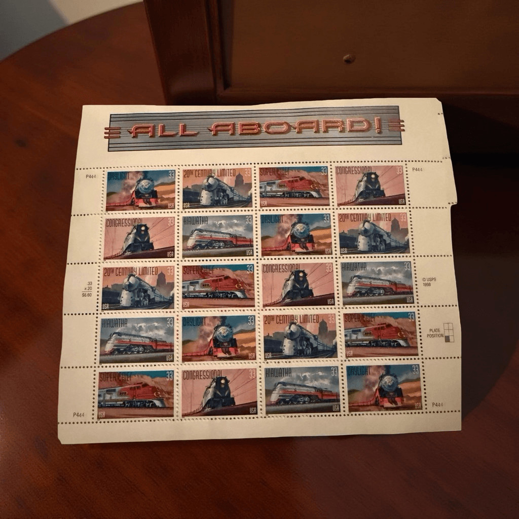 MNH Scott #3337 Trains All Aboard Sheet 33 Cent Stamp Sheet of 20 Stamps