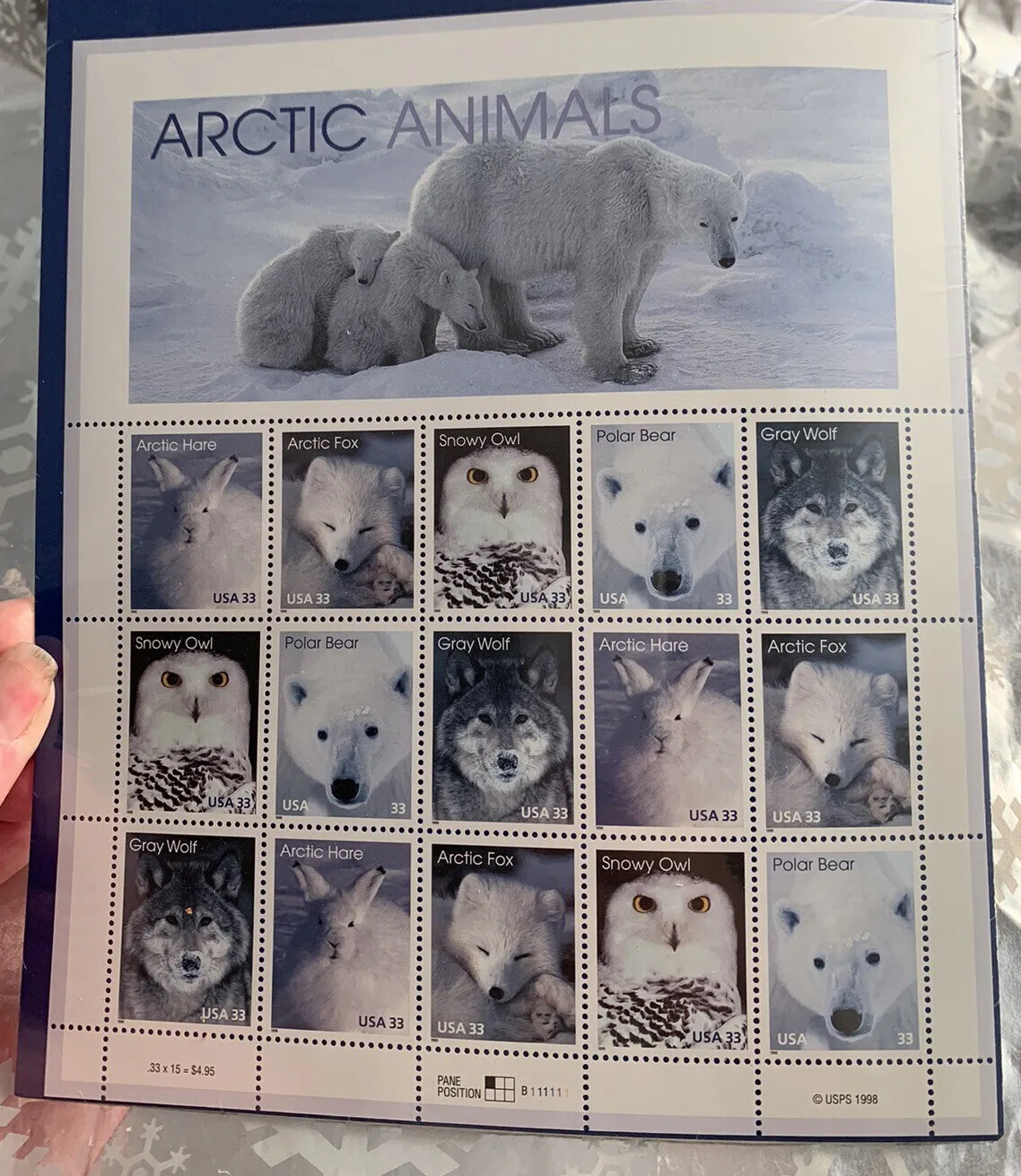 ❤️US SCOTT 3288 – 3292 SHEET OF 15 ARCTIC ANIMALS 33 CENTS FACE MNH