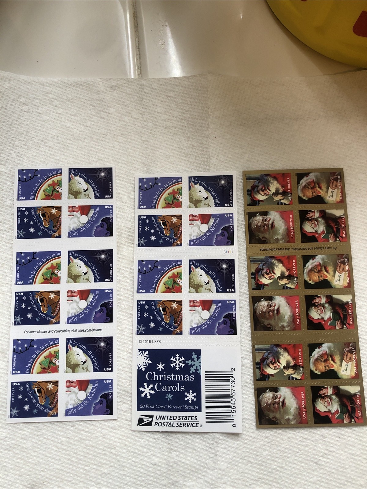 Forever Stamps,60 total,Christmas Holiday scenes.3 books.