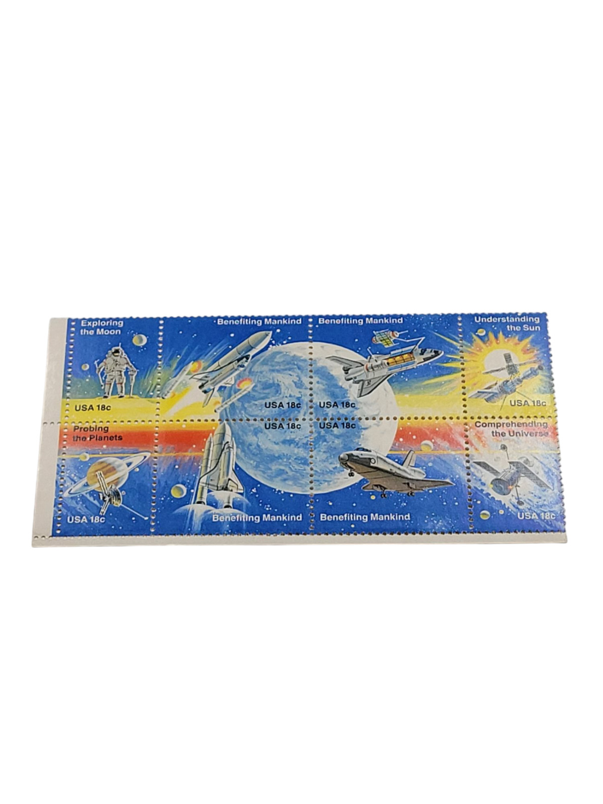 USA 1981 SPACE ACHIEVEMENT 18¢ BLOCK OF 8 STAMPS SCOTT 1912-1919 MNH