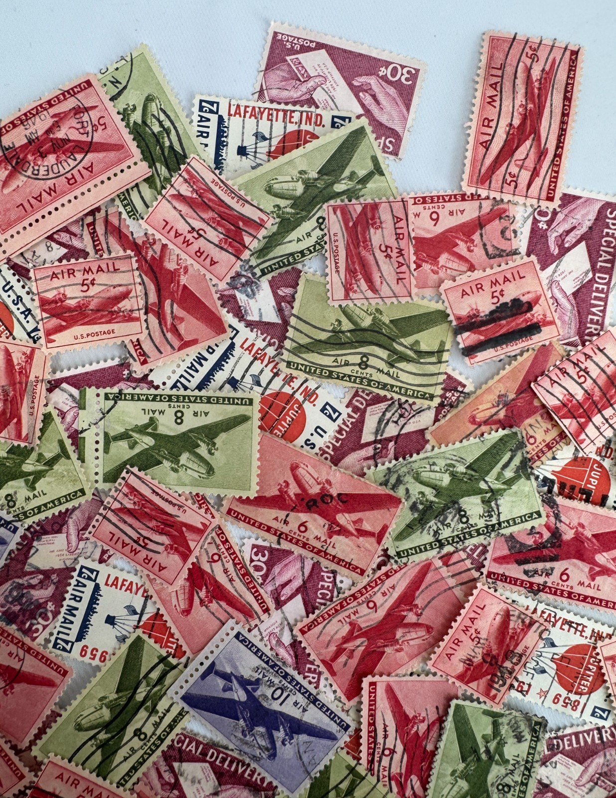 Canceled Vintage Used US Airmail and Transportation Stamp Lot 150 plus