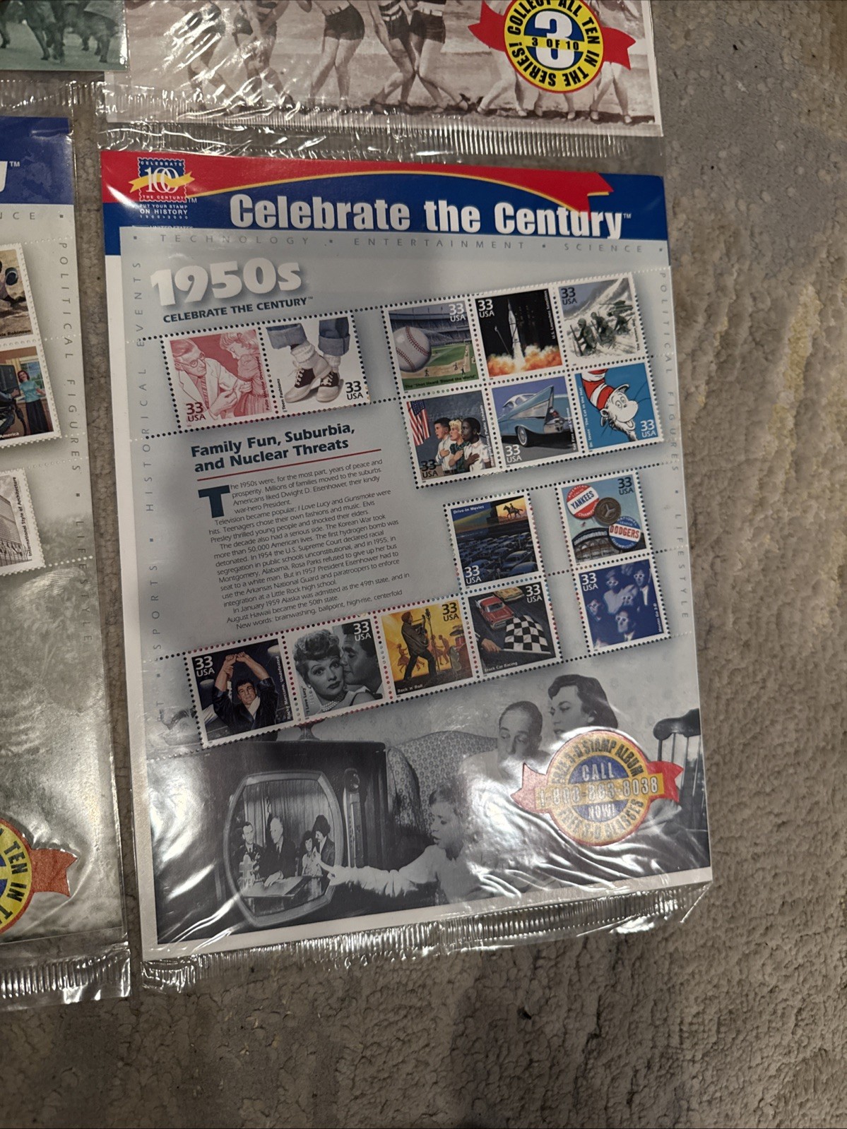 CELEBRATE THE CENTURY 1900 To 1950s . Total 6 Sheet USPS Stamps All Sealed