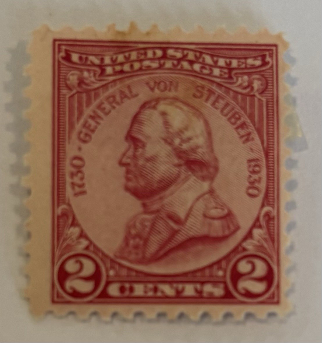 United Postage 1730-1930 General Von Steuben, 2 Cents Never Used