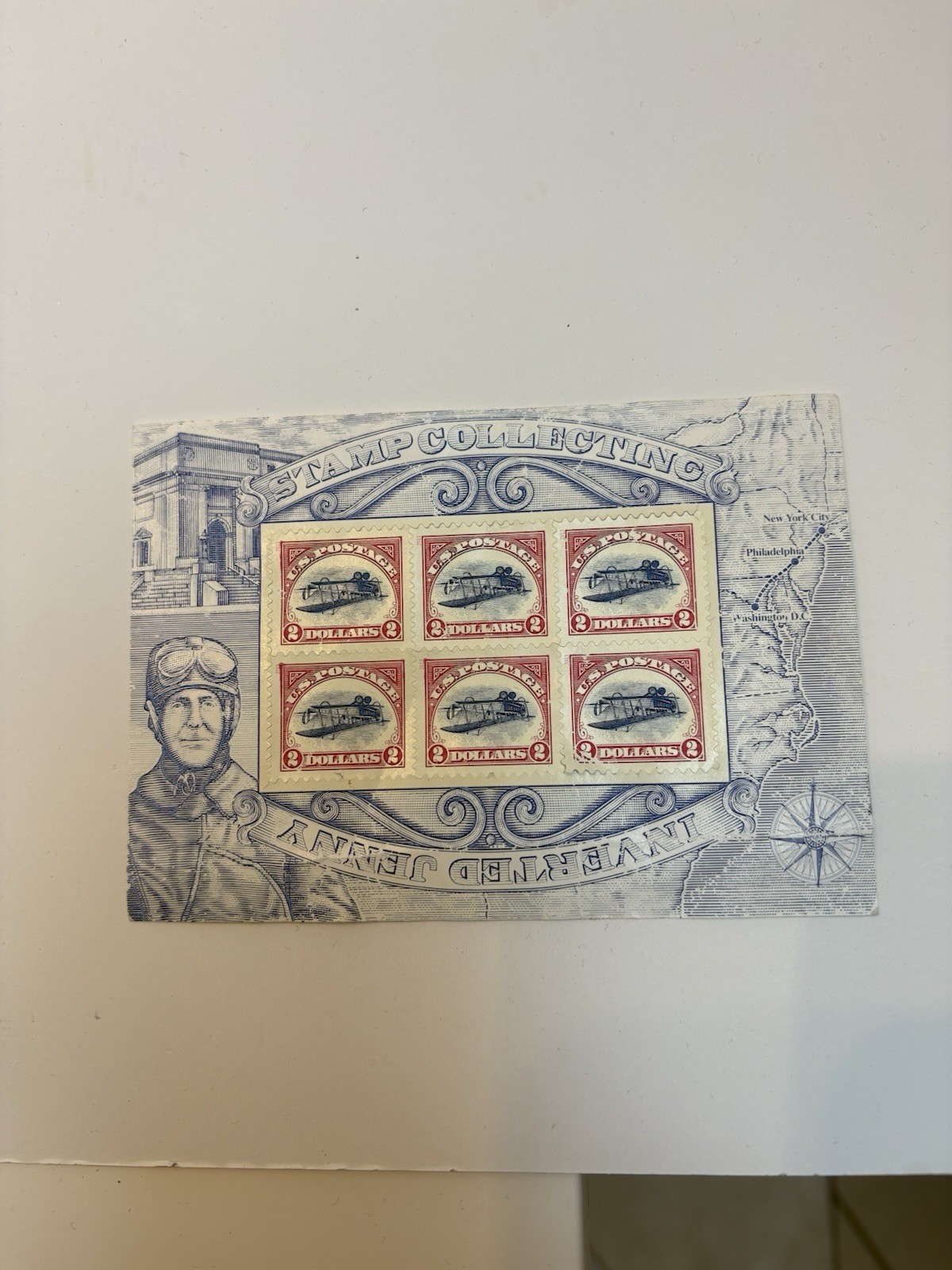 USPS Inverted Jenny $2 Airmail Stamp Block of 6 MNH Souvenir Sheet