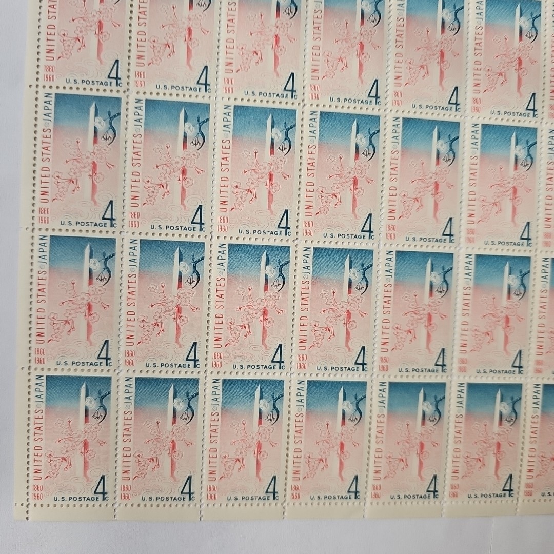 Stamp US Postage 4c 4 Cent Sheet OF 50 Stamps United States Japan 1860-1960
