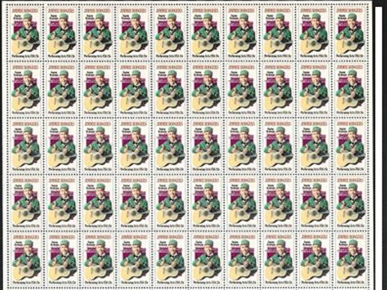 JIMMIE RODGERS—PERFORMING ARTS–Page of 50 collectible 1978 Stamps—FREE SHIP