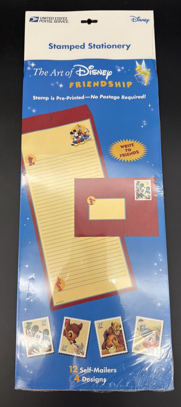 The Art of Disney-Friendship-12 Self Mailers-4 Designs-List Price Value= $14.95