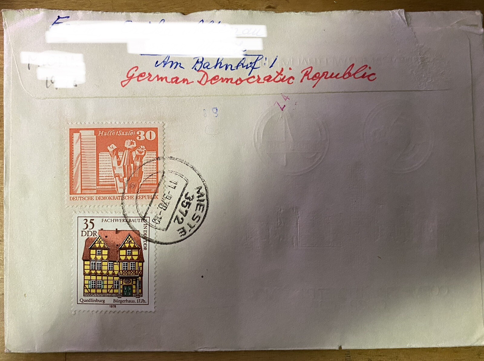 Cancelled stamps/envelope from East Germany (1978): Joint space flight USSR-DDR