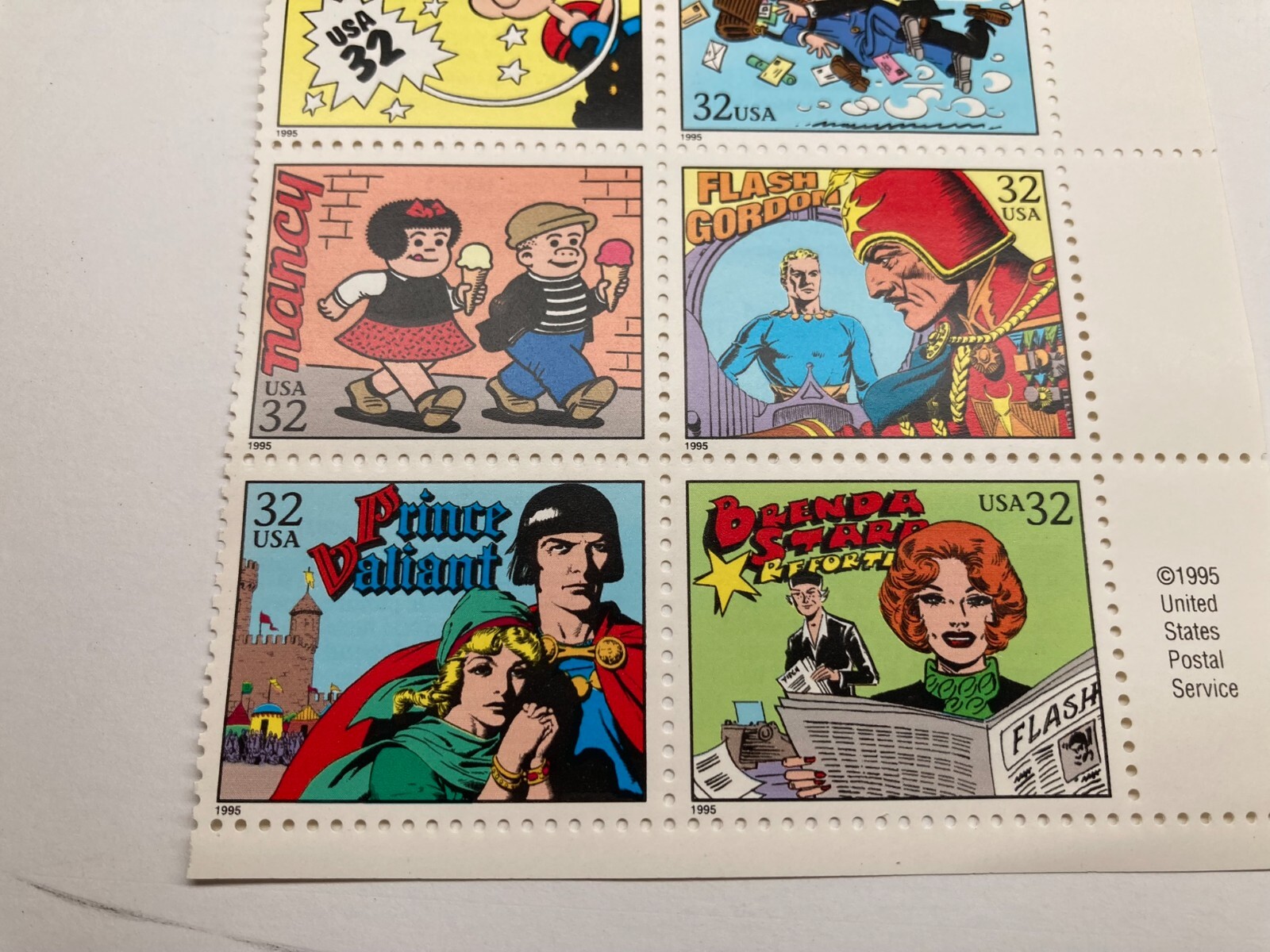 10 Vintage Comic Strip Classics USA 32 Cent Stamps 1995 USPS Popeye Blondie