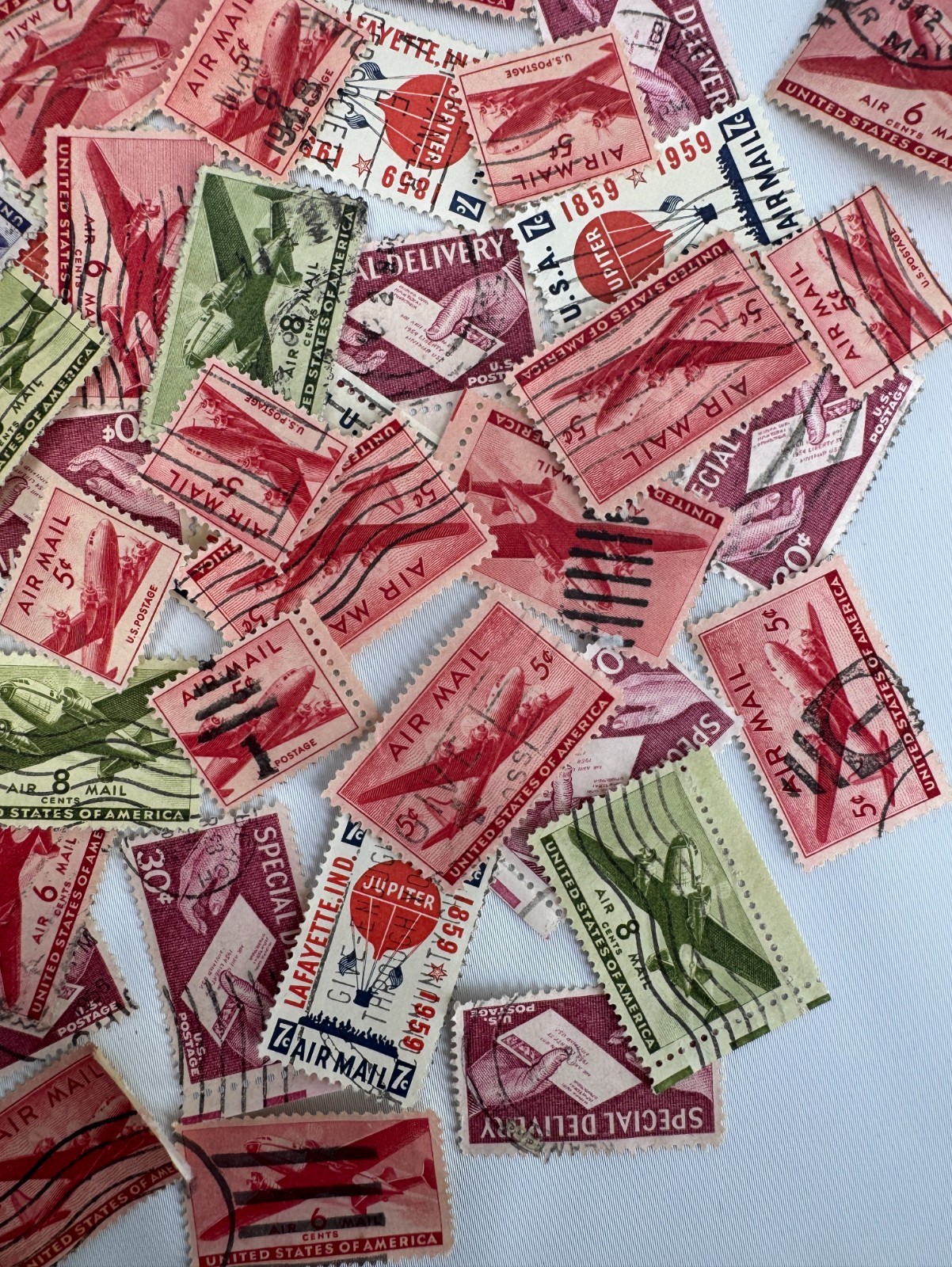 Canceled Vintage Used US Airmail and Transportation Stamp Lot 150 plus