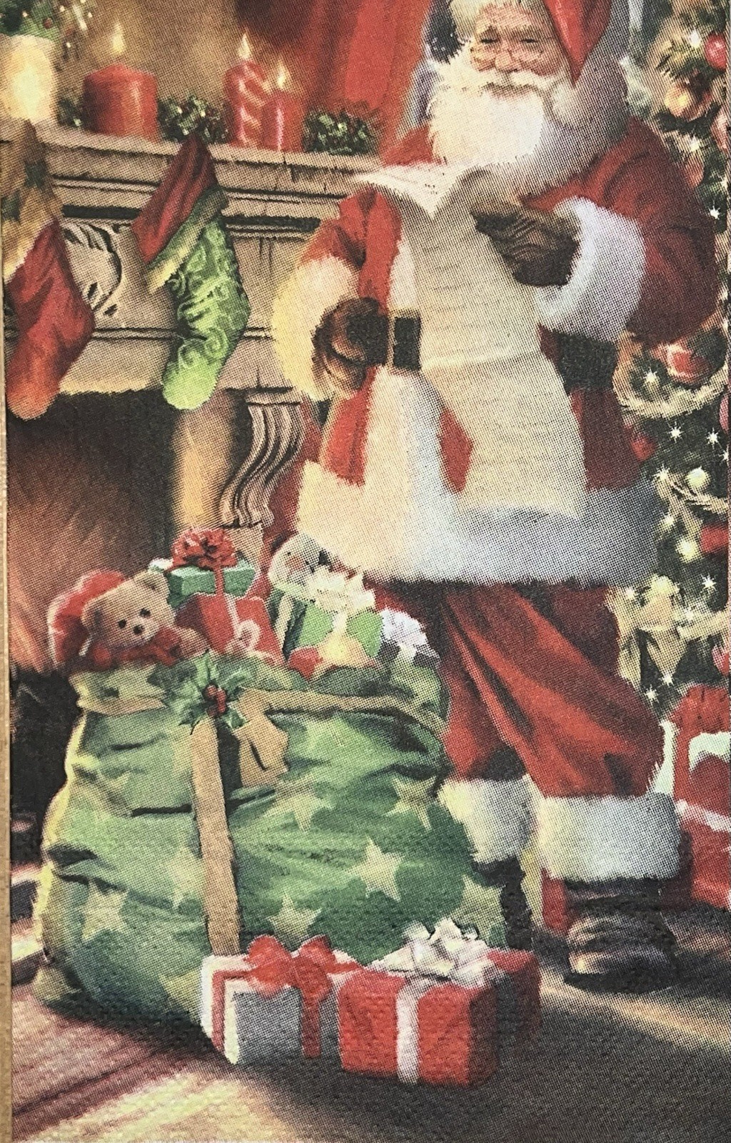 TWO Individual paper dinner Decoupage napkins Santa Claus Toys Trees Christmas