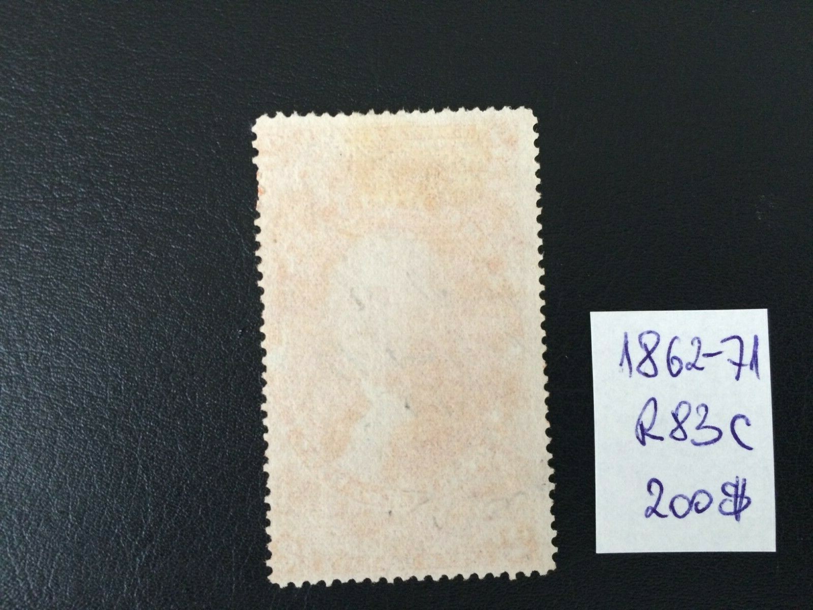 United States revenue stamps 1862-71 2$ Red Perf Scott #R83c MN NG Rare