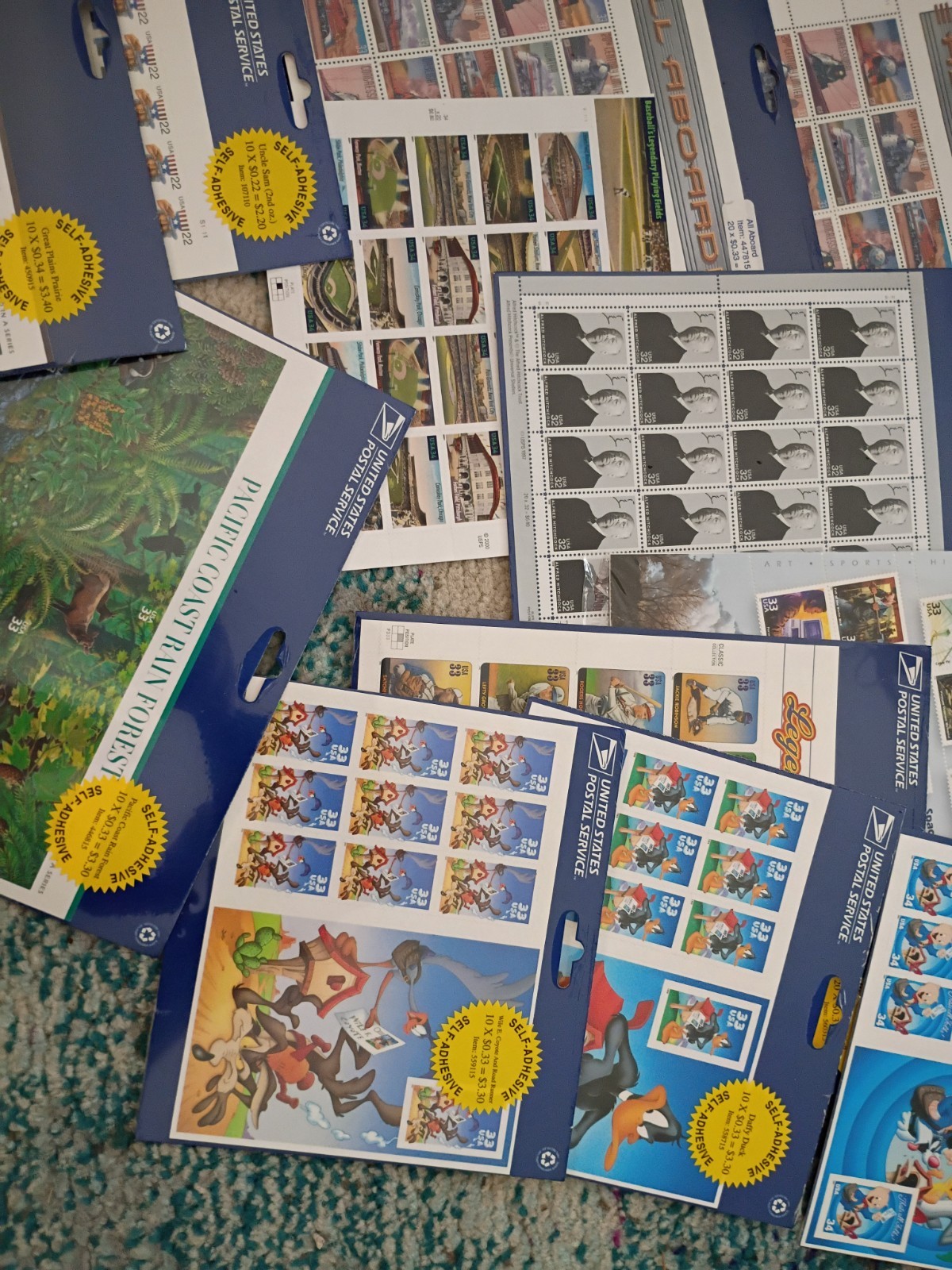 US Postage Stamps Face Value $175 Unused Great Collection Of Stamps
