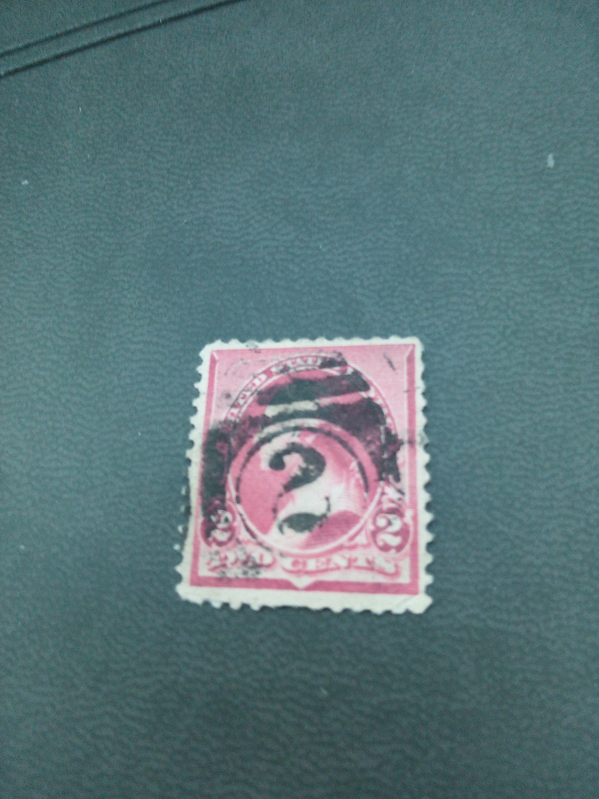 Super rare red two cent Washington stamp with 2 mark