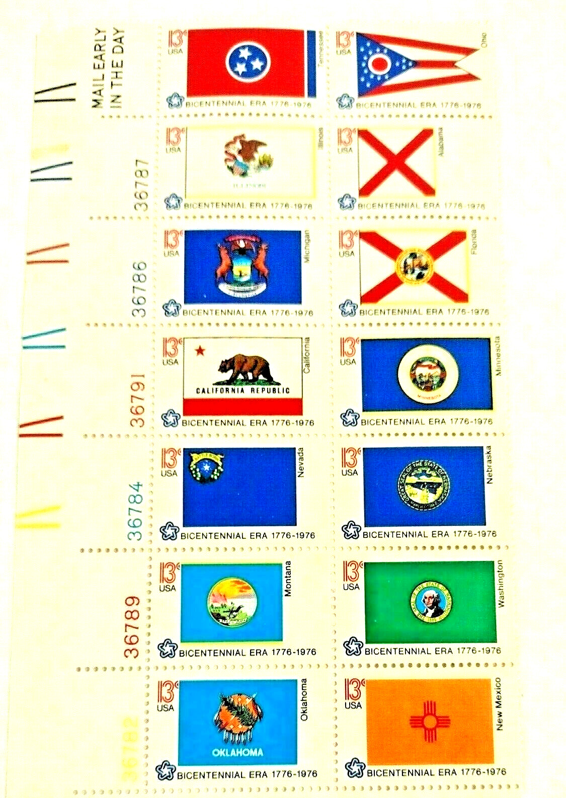 Scott #1663-16 State Flags 40 Total Vintage 13 Cents 1976 Face Value $5.20