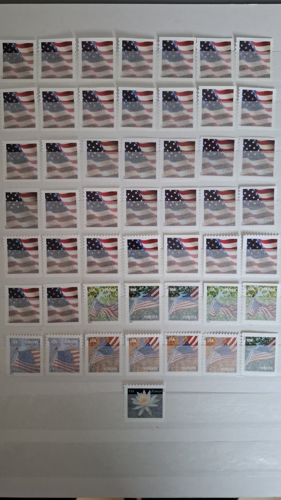 US Postage 50 x forever -NO GUM- FV 39.00 $