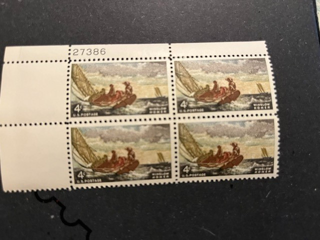 Scott #1207. 1962 4c Winslow Homer plate block #27386. MNH. free shipping