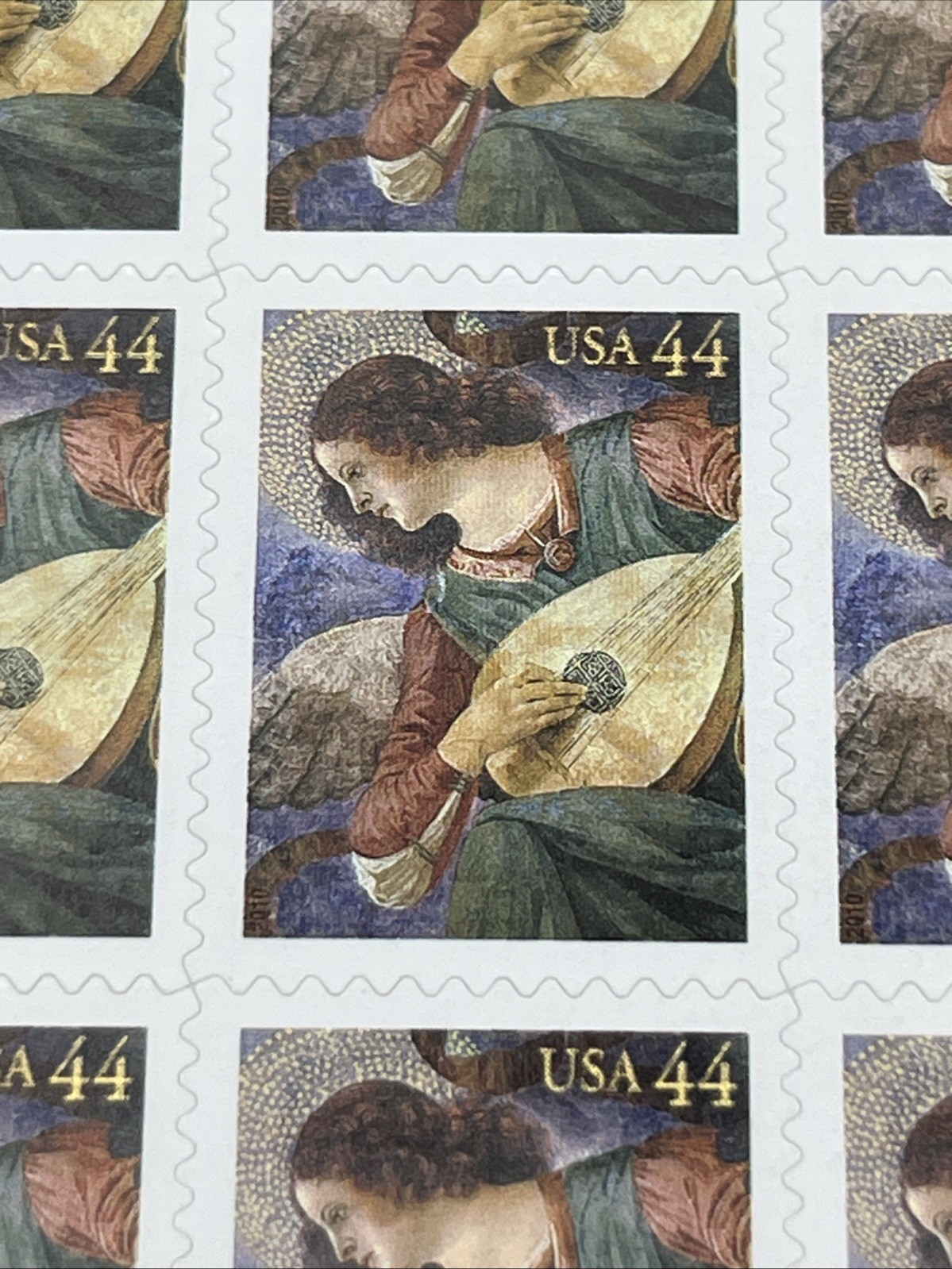 Scott #4477 44 cent Angel with Lute Sheet of 20 MNH