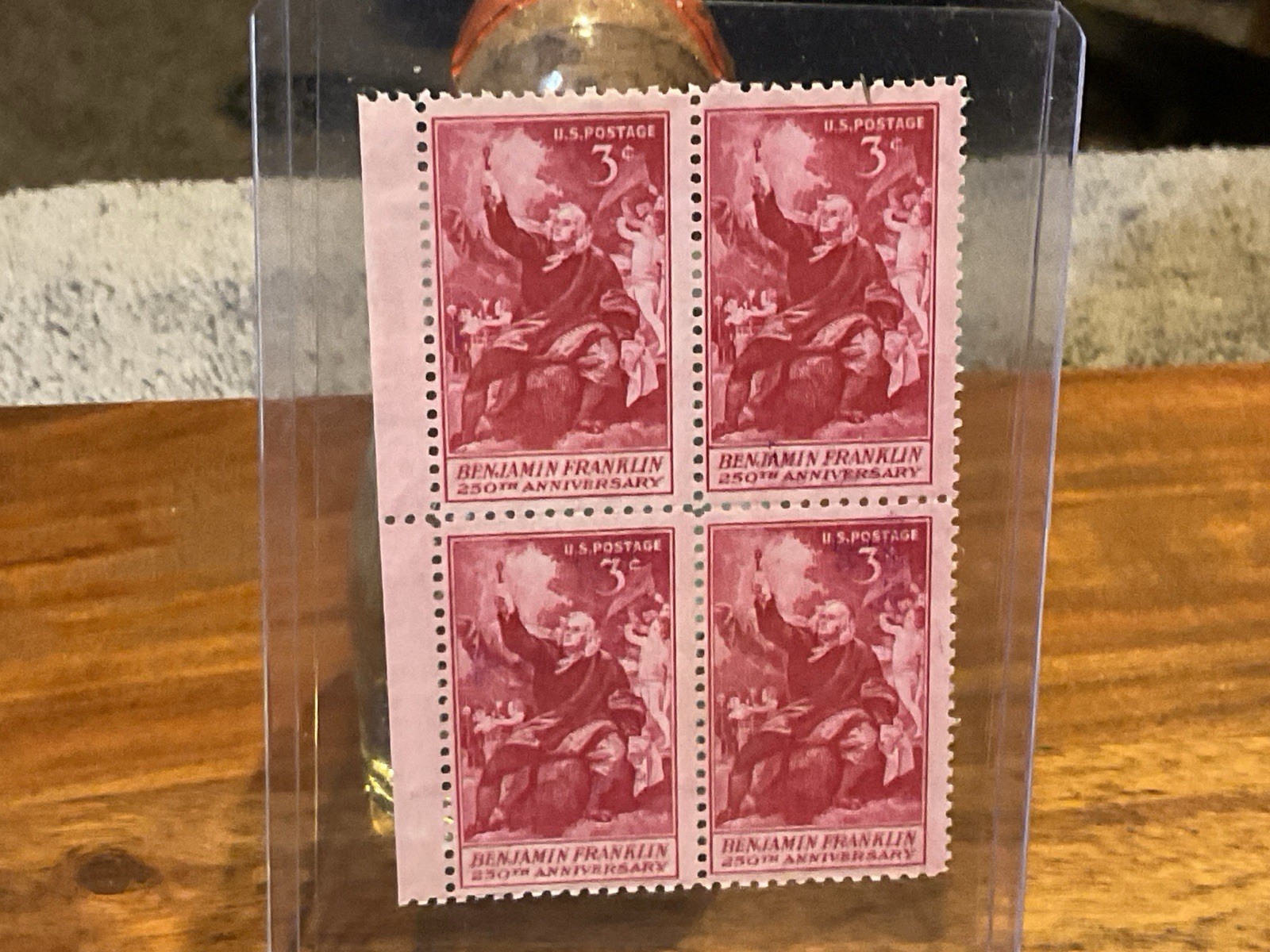 BENJAMIN FRANKLIN—Block of 4 Collectible Unused 1956 Stamps