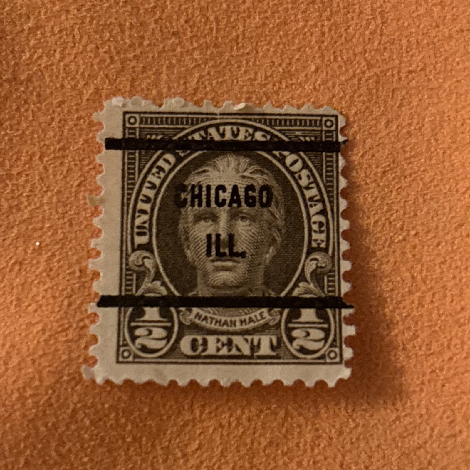 Antique Postage Stamp Nathan Hale 1/2 Cent