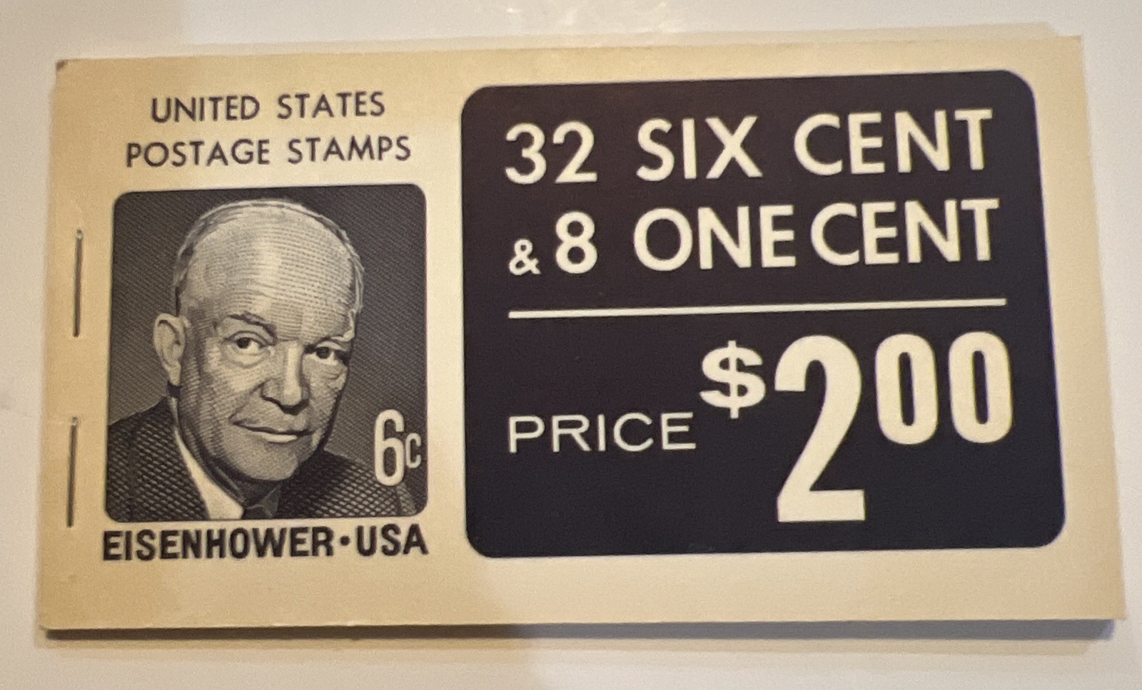 Dwight D Eisenhower Thomas Jefferson US Postage Stamp book 32x 6 Cent 8x 1 Cent