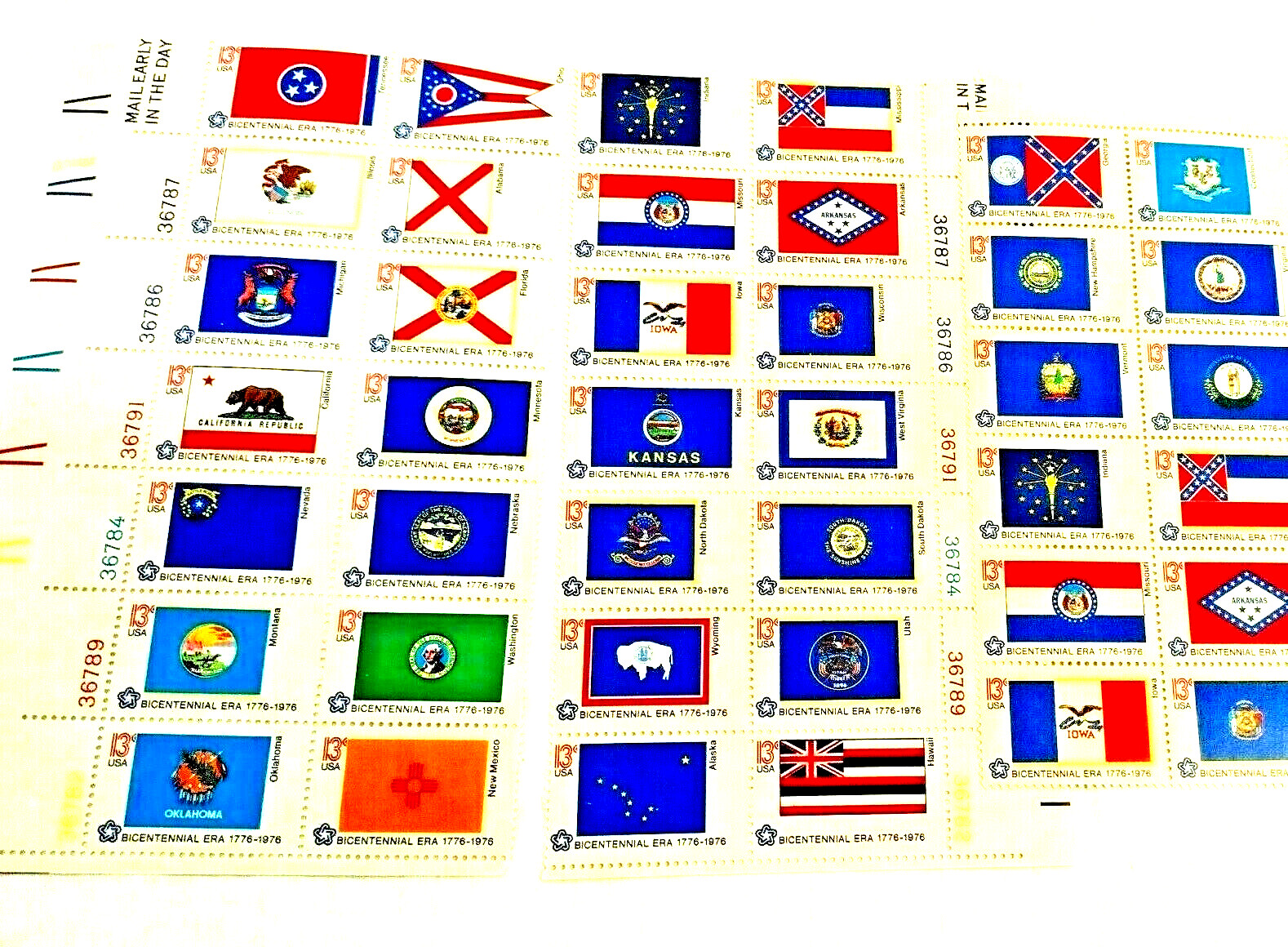 Scott #1663-16 State Flags 40 Total Vintage 13 Cents 1976 Face Value $5.20