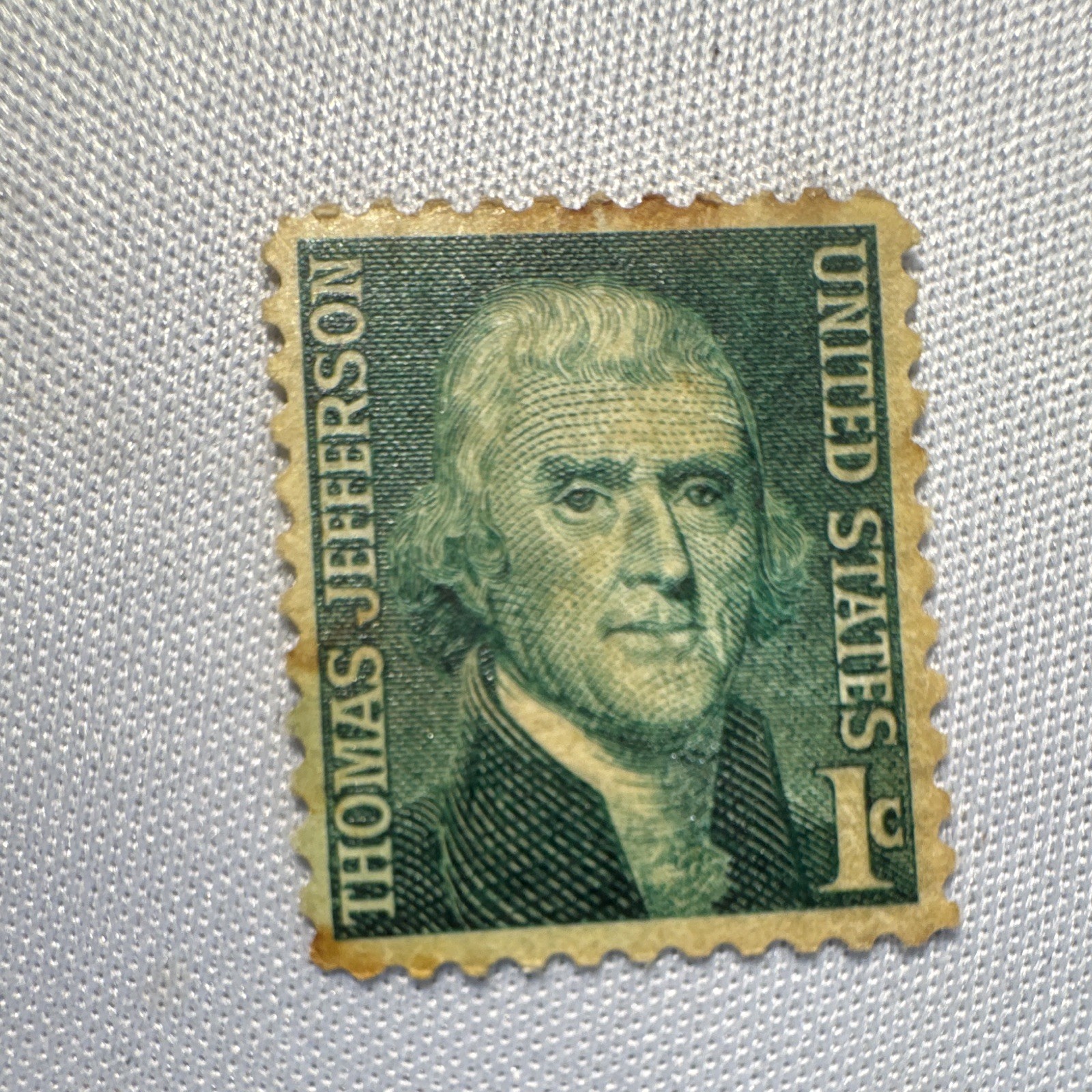 United States Thomas Jefferson 1 Cent Green Mint Hinged Single Stamp Historical