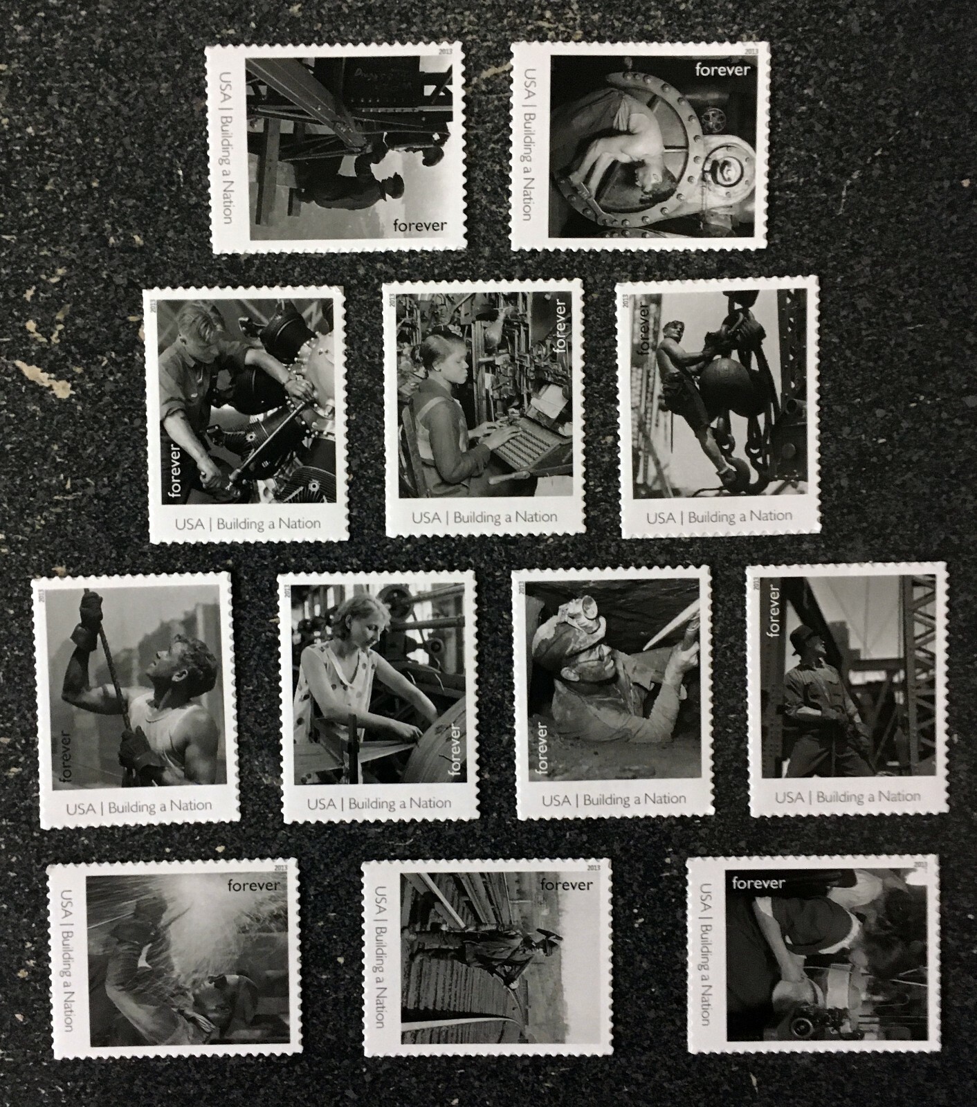 2013USA #4801 Forever Building a Nation Made in America – Set of 12 Singles mint