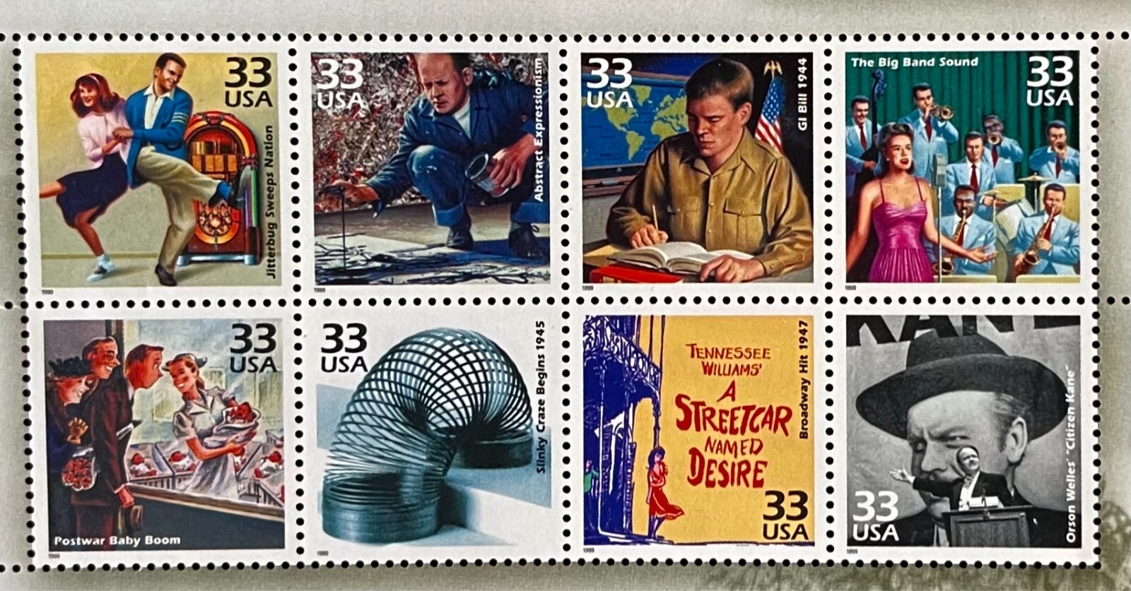1940s CELEBRATE THE CENTURY USPS STAMP PAGE United States Postal Service WW 11