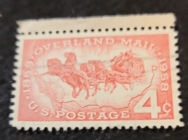 # 1120 – 1958 4¢ Overland Mail ~ Used 1 Stamp + 2 FREE Stamps