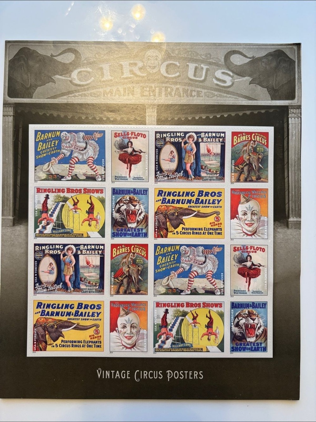 Vintage Circus Posters Forever Stamp Sheets