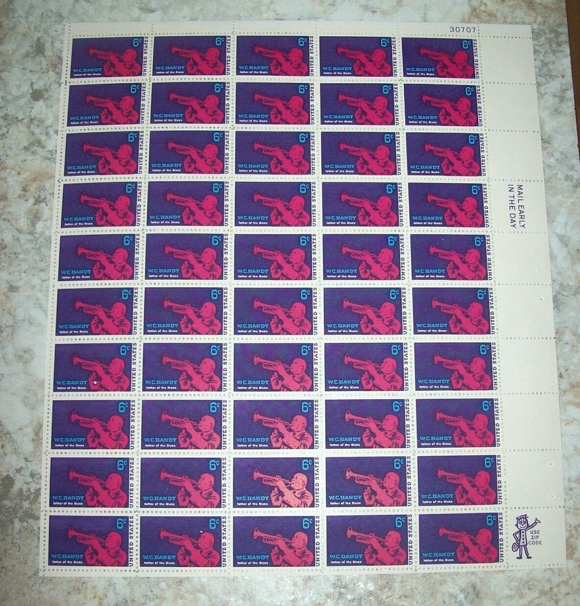 Estate Find Postage Stamps Full Sheets, Lot of 10, Denominations 6 Cents,