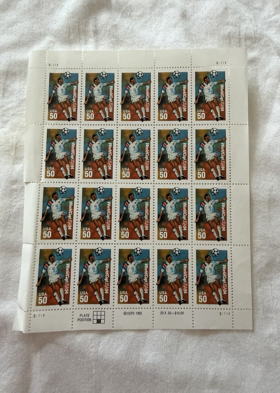 USPS Lot Of 10 World Cup USA 1994 Vintage 50 Cent Stamps MNH